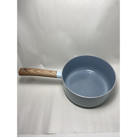 Masterclass blue Enamel Aluminum Sauce Pan with wooden Handle 2 QT No Lid - Picture 7 of 7